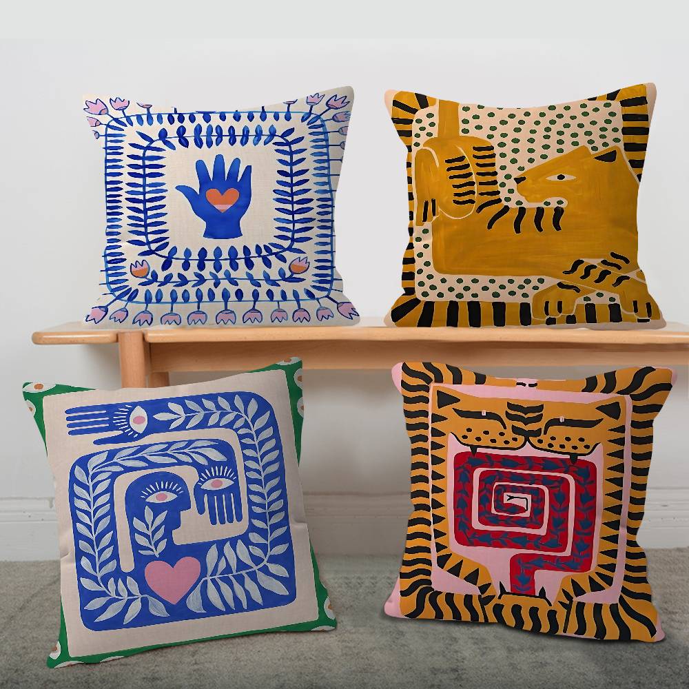 Home Textiles Egypt - Ancient Egypt Tiger Leopard Cushion Cover