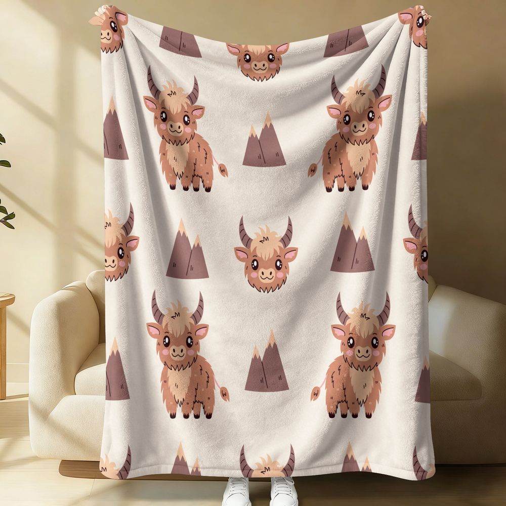 Cute Highland Cow Print Flanne - Highland Home Textiles review and price