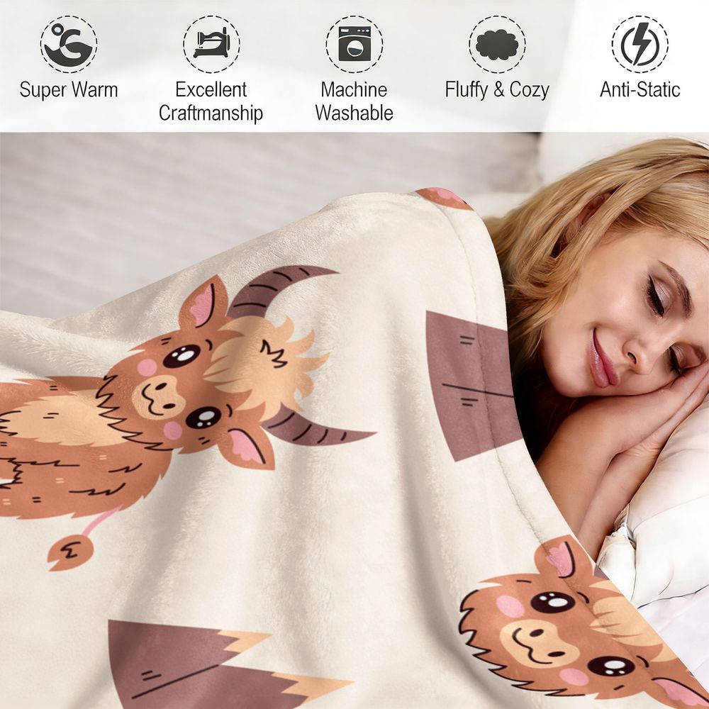 Cute Highland Cow Print Flanne - Highland Home Textiles review and price