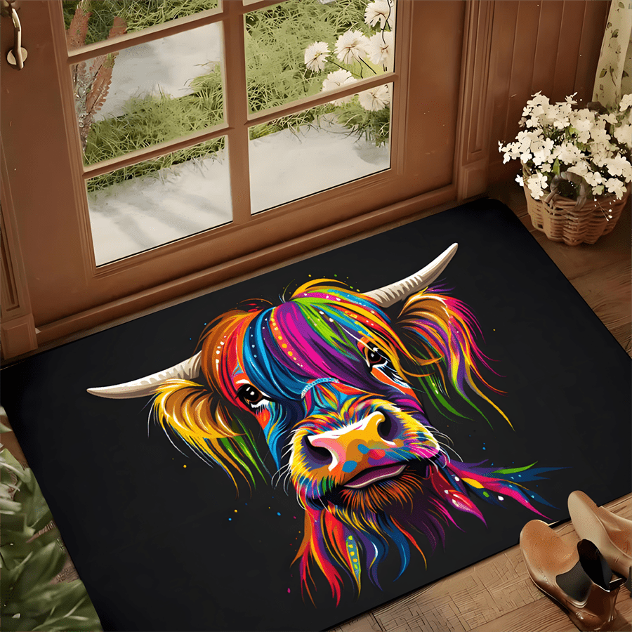 Colorful Highland Cow Welcome  - Highland Home Textiles review and price