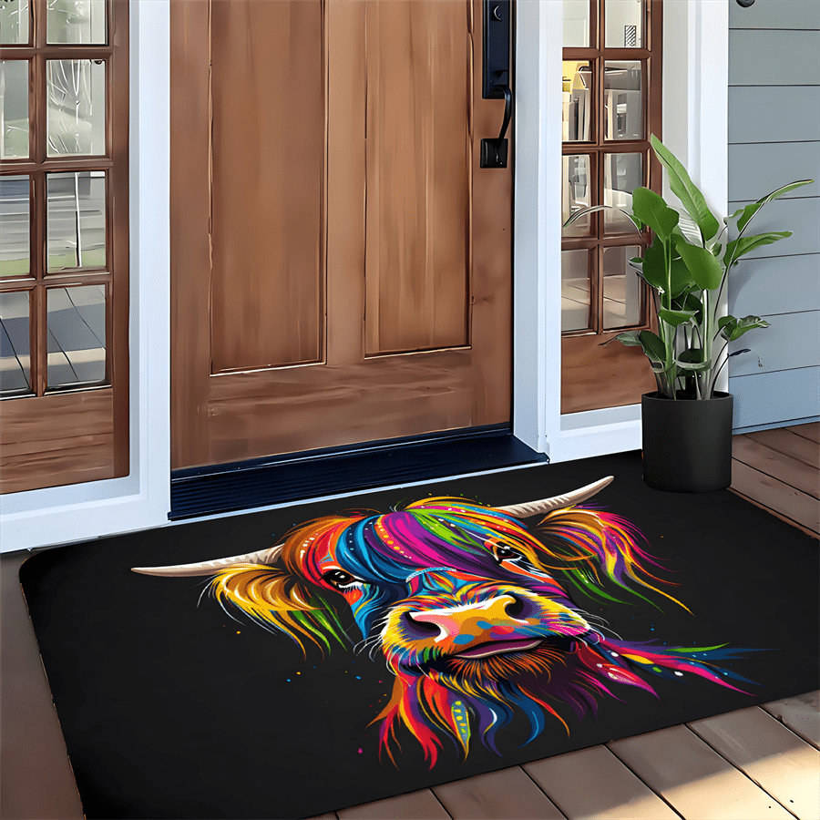 Colorful Highland Cow Welcome  - Highland Home Textiles review and price