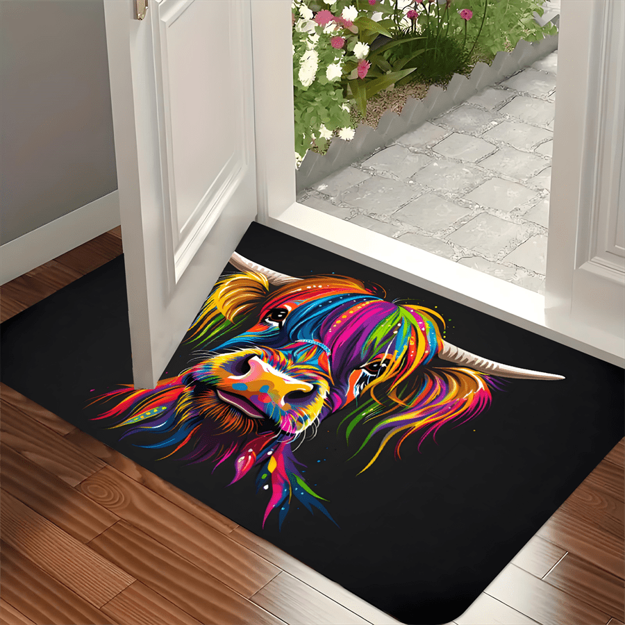 Colorful Highland Cow Welcome  - Highland Home Textiles review and price