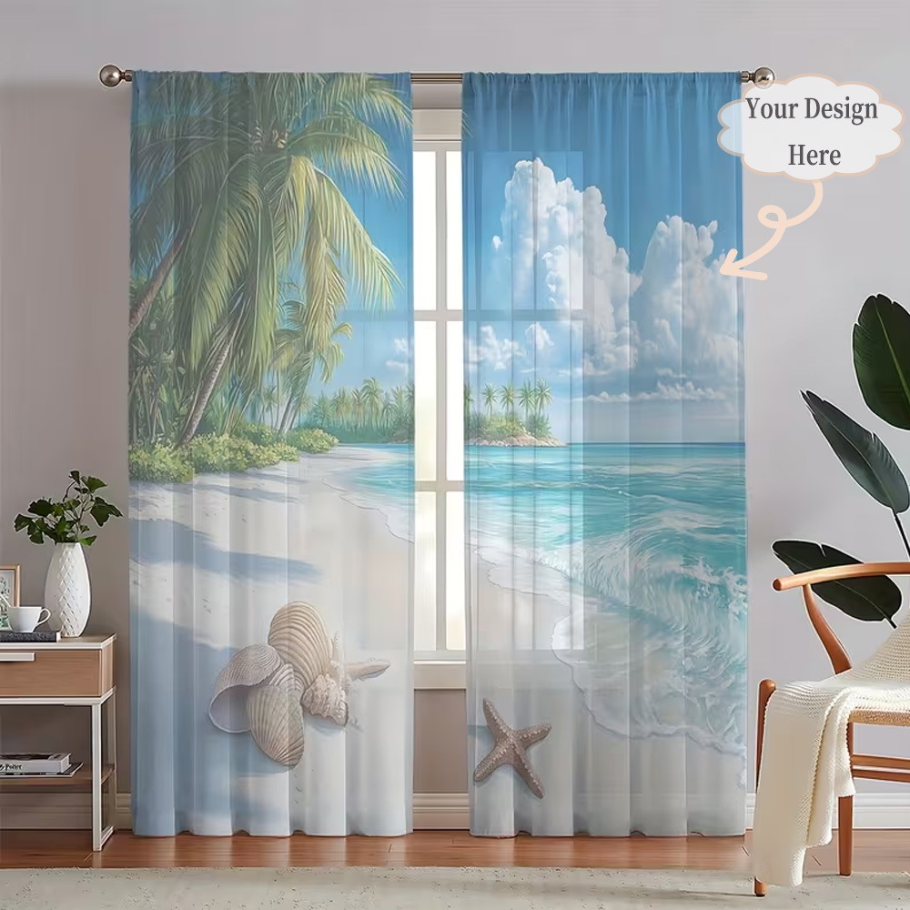 Custom 2D Flat 2pcs Sheer Curt - Home Textiles Curtains review and price