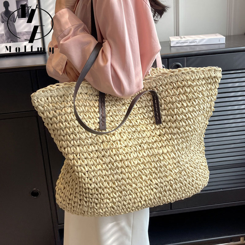 Straw Woven Tote Bags Casual L - Home Textiles Store review and price