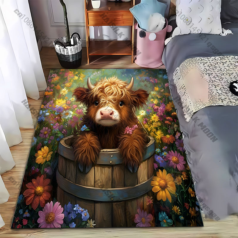 Highland calf flowers wooden b - Highland Home Textiles review and price