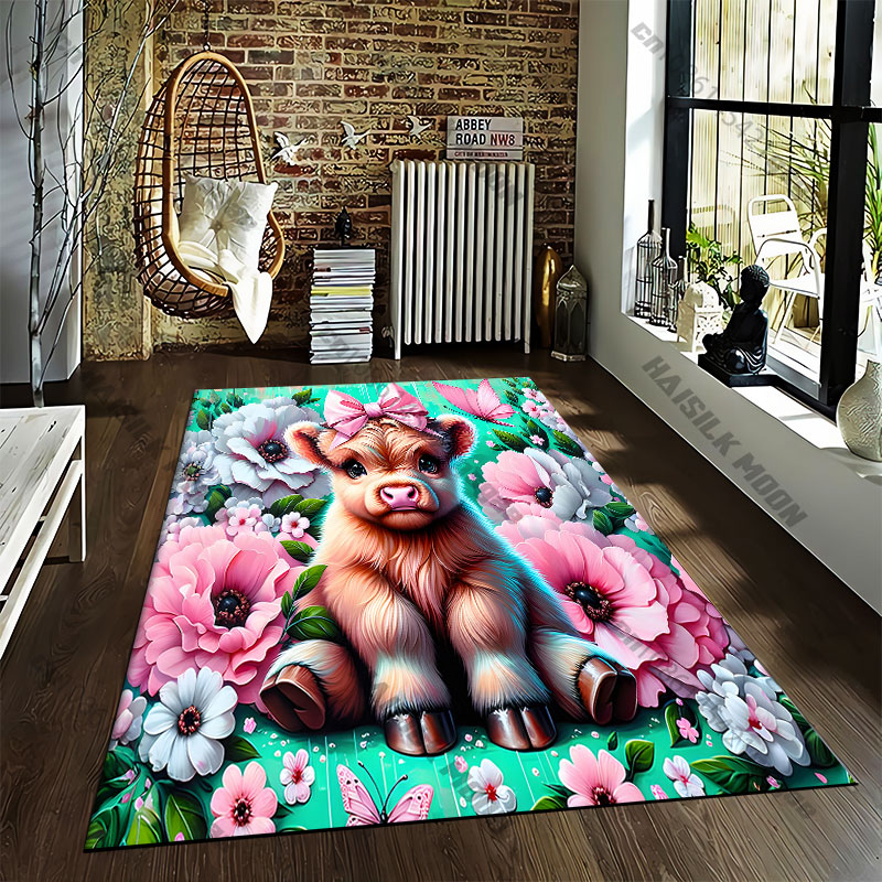 Highland calf flowers wooden b - Highland Home Textiles review and price