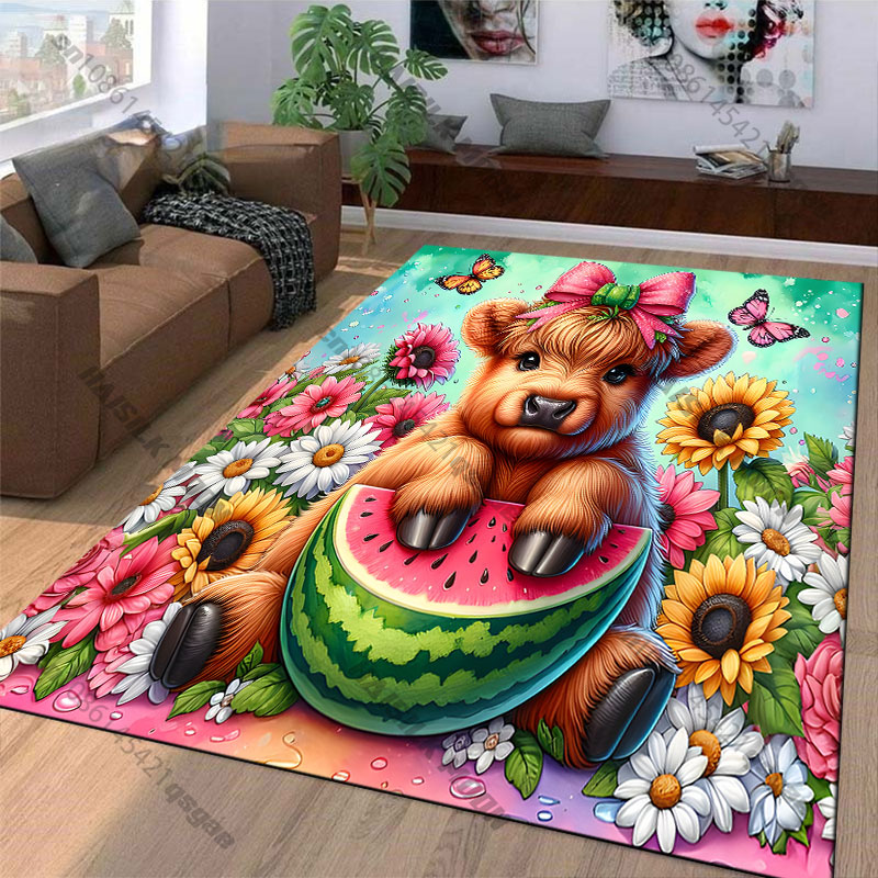 Highland calf flowers wooden b - Highland Home Textiles review and price