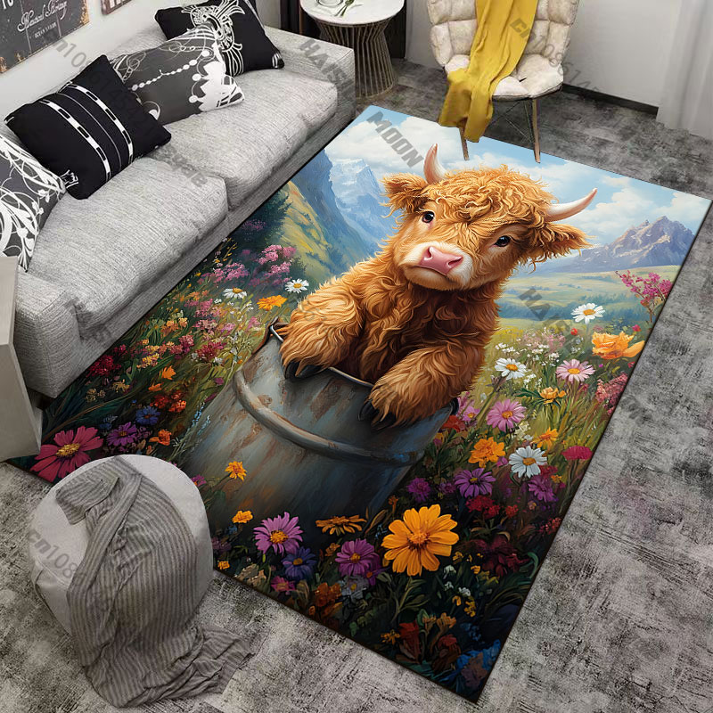 Highland calf flowers wooden b - Highland Home Textiles review and price
